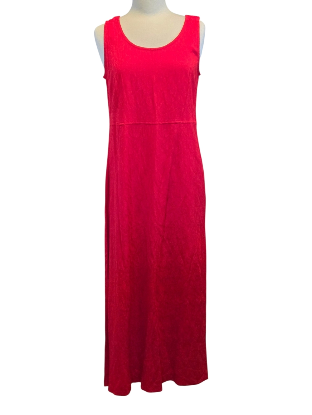 Vintage 90's Karin Stevens Bright Red Scoop Neck Shift Dress